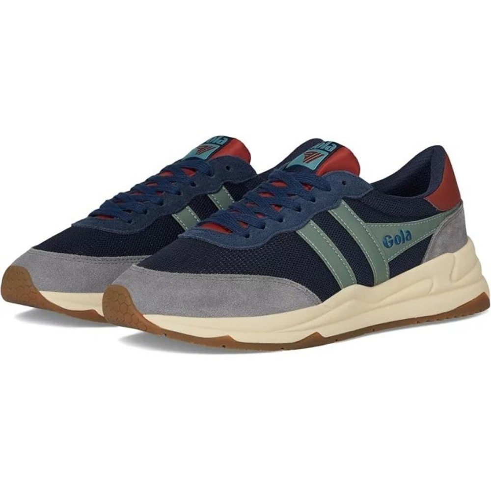 Gola Jupiter Mens Navy Grey Burgundy Mesh Suede Sneakers CMB524 Size US 11